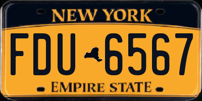 NY license plate FDU6567
