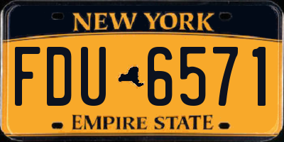 NY license plate FDU6571
