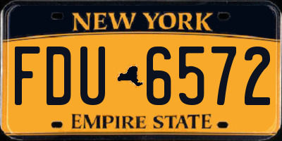 NY license plate FDU6572