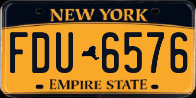 NY license plate FDU6576