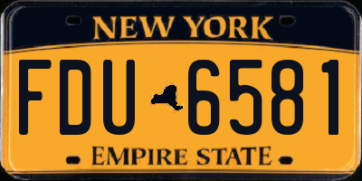 NY license plate FDU6581