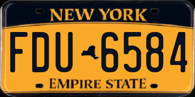 NY license plate FDU6584