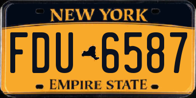 NY license plate FDU6587