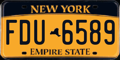 NY license plate FDU6589