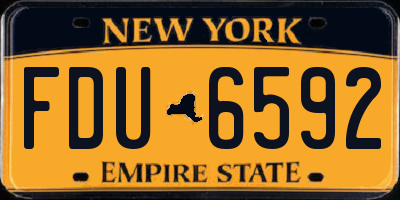 NY license plate FDU6592