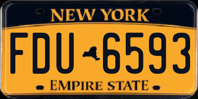 NY license plate FDU6593