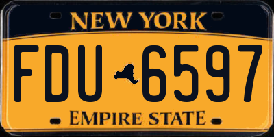 NY license plate FDU6597