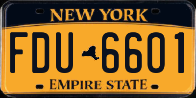 NY license plate FDU6601