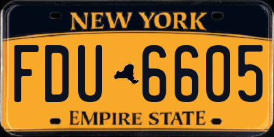 NY license plate FDU6605