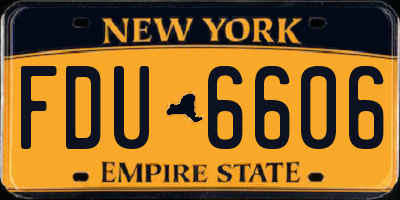 NY license plate FDU6606