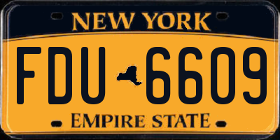 NY license plate FDU6609