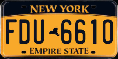 NY license plate FDU6610