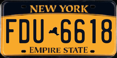 NY license plate FDU6618