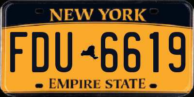 NY license plate FDU6619