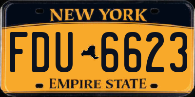 NY license plate FDU6623