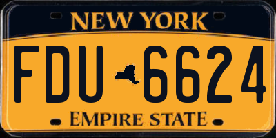 NY license plate FDU6624