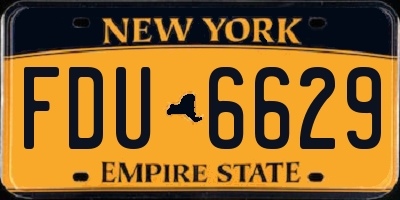 NY license plate FDU6629