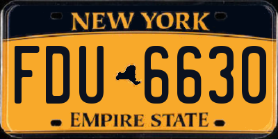 NY license plate FDU6630