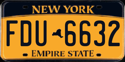 NY license plate FDU6632