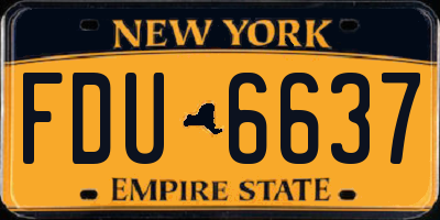 NY license plate FDU6637
