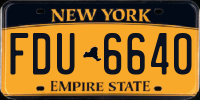 NY license plate FDU6640
