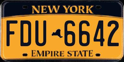 NY license plate FDU6642
