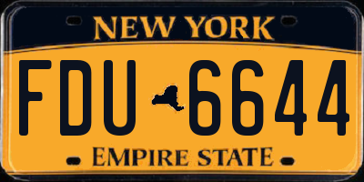 NY license plate FDU6644