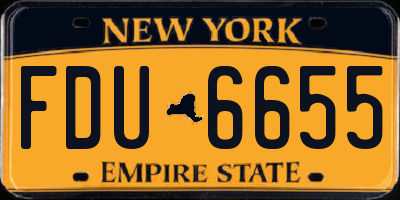NY license plate FDU6655