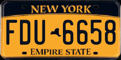 NY license plate FDU6658