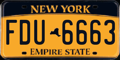 NY license plate FDU6663
