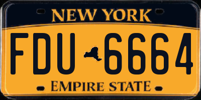 NY license plate FDU6664