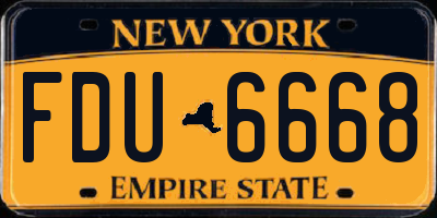 NY license plate FDU6668