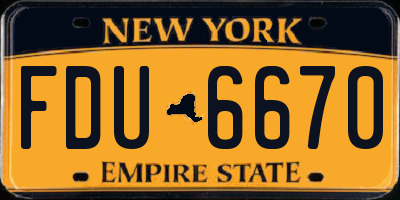 NY license plate FDU6670