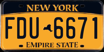 NY license plate FDU6671