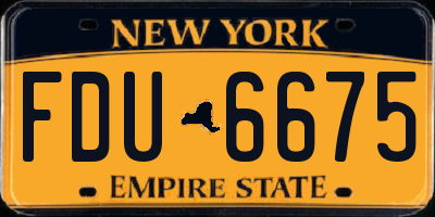 NY license plate FDU6675