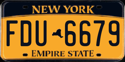 NY license plate FDU6679