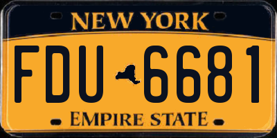 NY license plate FDU6681