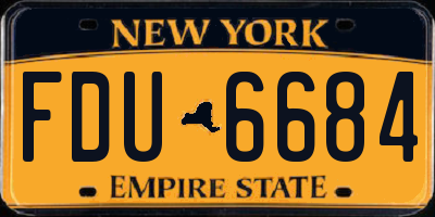 NY license plate FDU6684