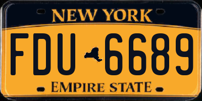 NY license plate FDU6689