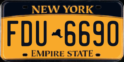 NY license plate FDU6690
