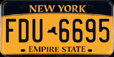 NY license plate FDU6695