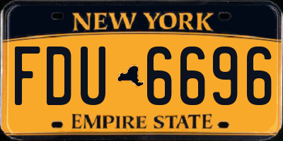 NY license plate FDU6696