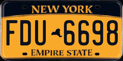 NY license plate FDU6698