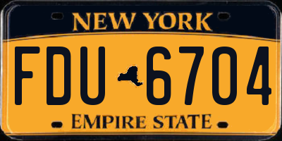 NY license plate FDU6704