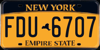 NY license plate FDU6707