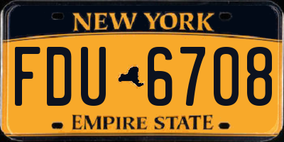 NY license plate FDU6708
