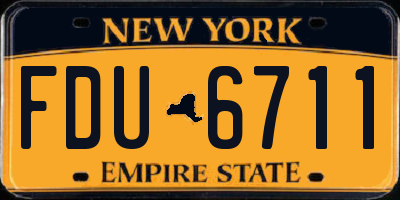 NY license plate FDU6711