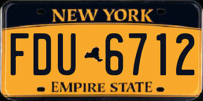 NY license plate FDU6712