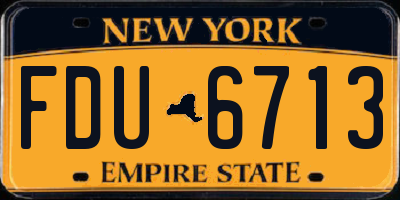 NY license plate FDU6713