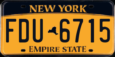 NY license plate FDU6715